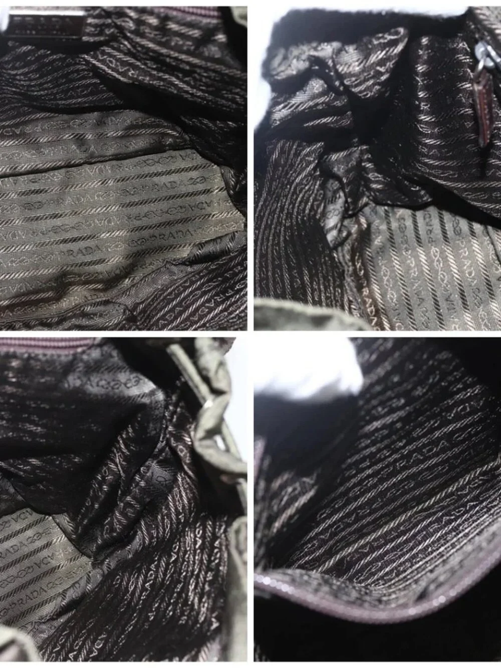 PRADA Backpack Nylon Khaki Silver Auth 164325 - Picture 15 of 16